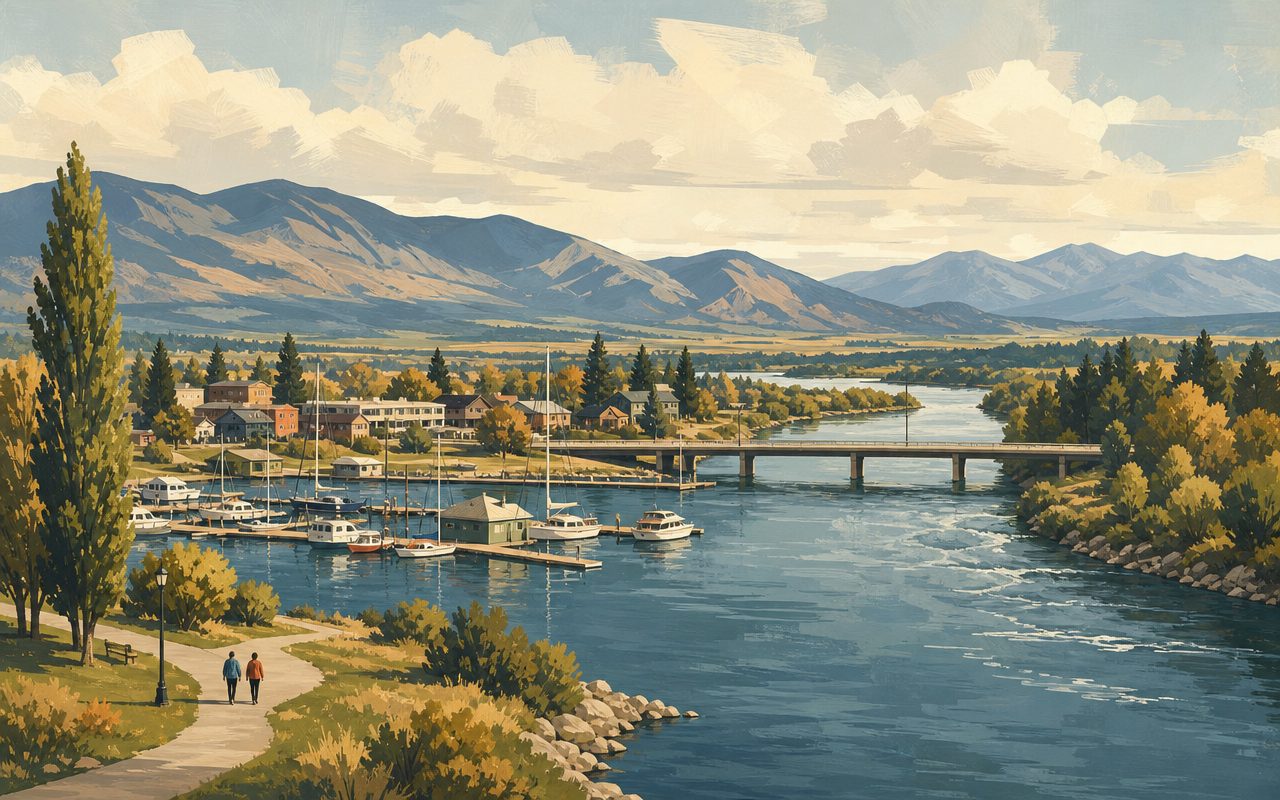 Polson's marina where Flathead Lake narrows into the Flathead River