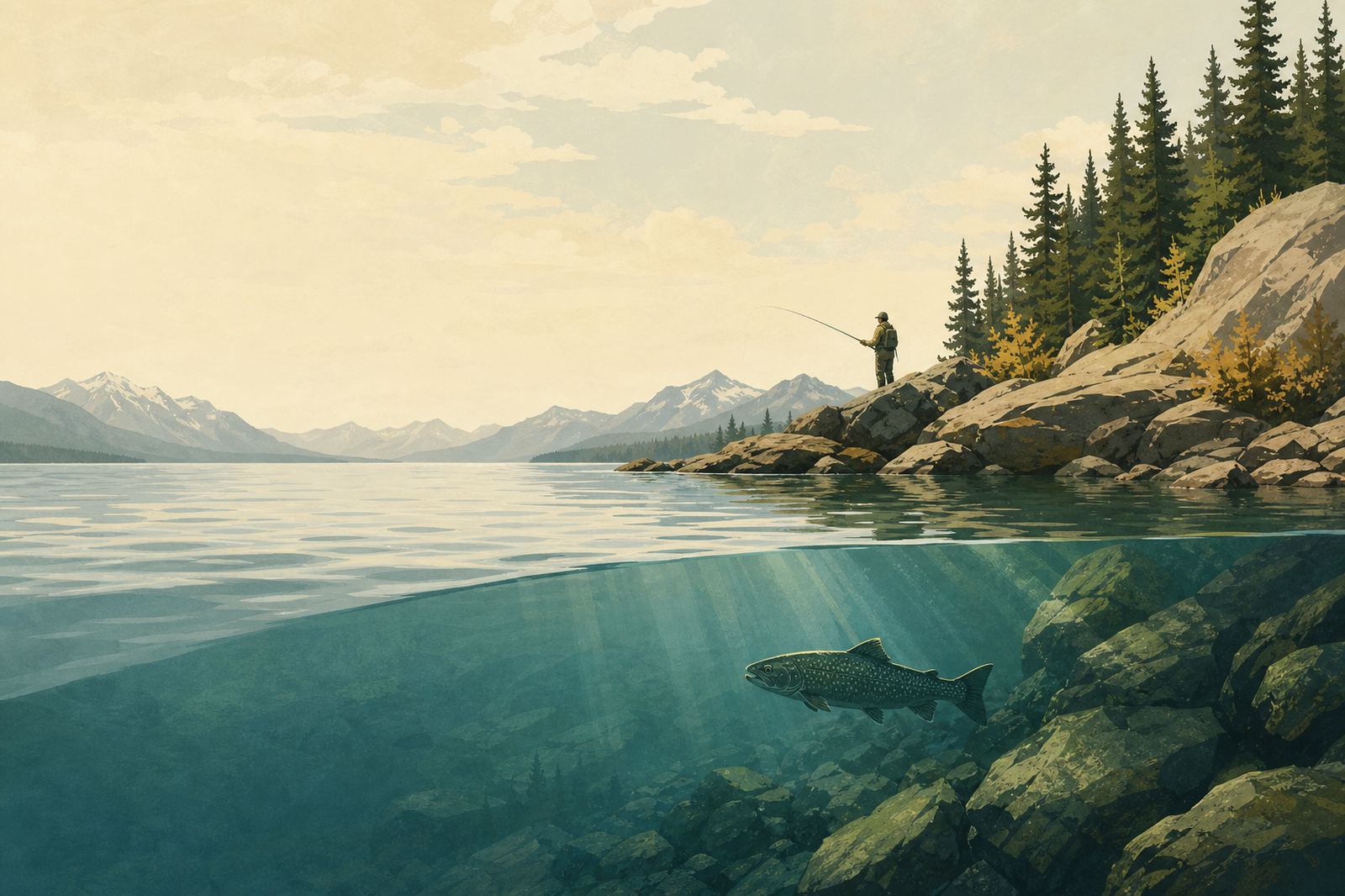 A view beneath the surface of Flathead Lake’s clear, cold water